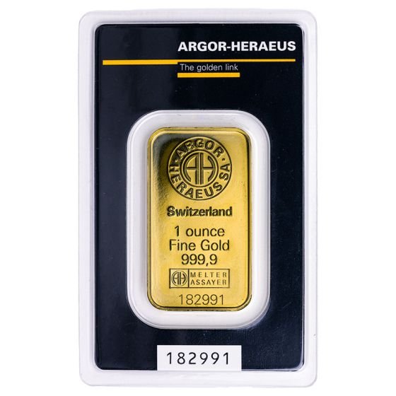 Kinebar Gold Bar - 1 Oz Argor Heraeus