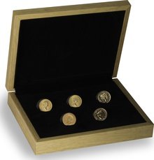 5 Coin Gold Sovereign Portrait Set Gift Boxed