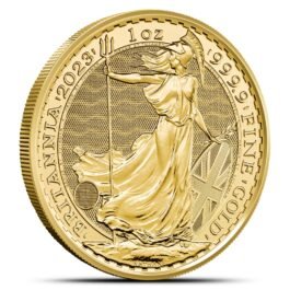 2023 1 oz British Gold Britannia Coin (BU, King Charles Obverse)