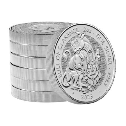 The Royal Tudor Beasts 2023 Bull of Clarence 2oz Silver Bullion Ten Coin Tube