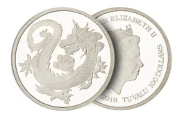 Rhodium Tuvalu South Sea Dragon Coin (One Ounce)