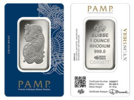 Pamp Suisse 1 Oz Rhodium Bar